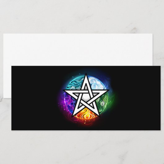 Wiccaanpentagram Kaart (Voorkant / Achterkant)