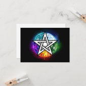 Wiccaanpentagram Kaart (Voorkant / Achterkant in situ)