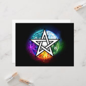 Wiccaanpentagram Kaart (Voorkant / Achterkant in situ)