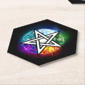 Wiccaanpentagram Kartonnen Onderzetters (Schuin)