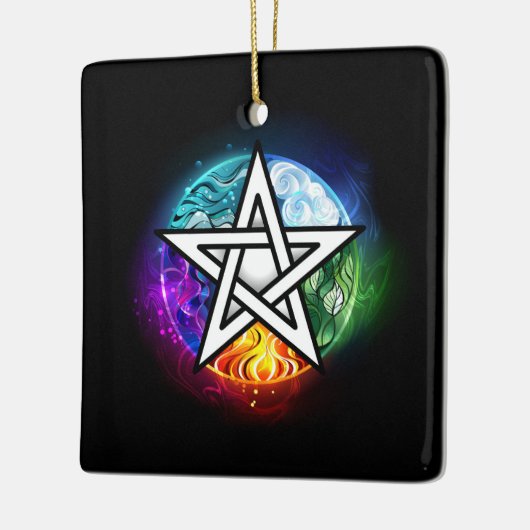 Wiccaanpentagram Keramisch Ornament (Links)