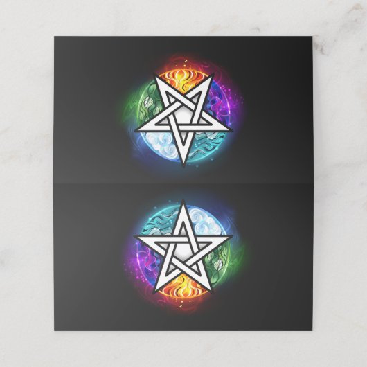 Wiccaanpentagram Klantenkaartje (Buitenkant ongevouwen)