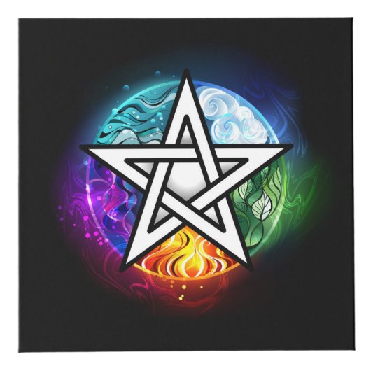 Wiccaanpentagram Kubus (Voorkant)