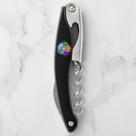 Wiccaanpentagram Kurkentrekker (Achterkant)