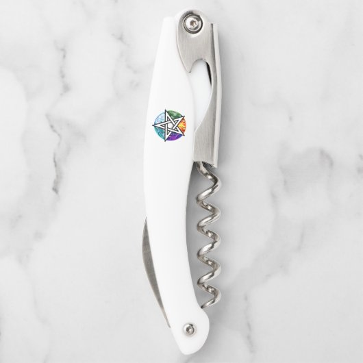 Wiccaanpentagram Kurkentrekker (Achterkant)