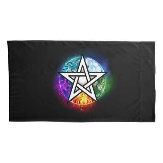 Wiccaanpentagram Kussensloop (Achterkant-Rechts)