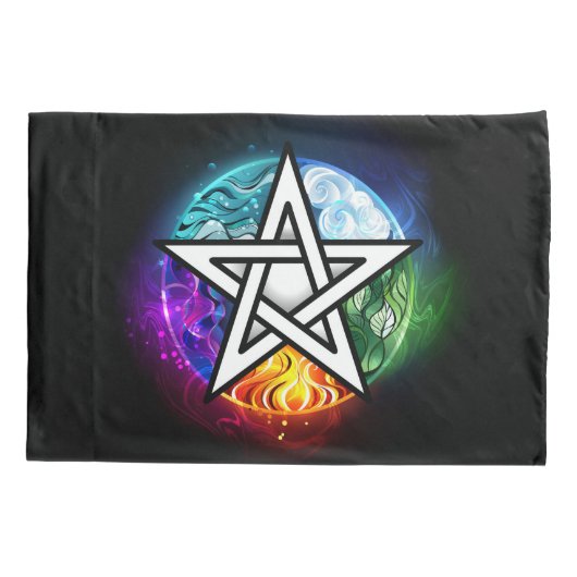 Wiccaanpentagram Kussensloop (Achterkant)