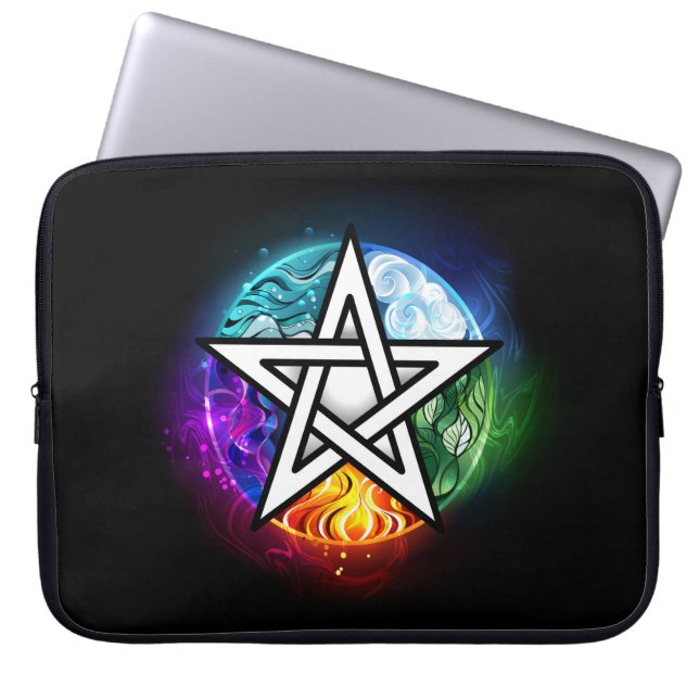 Wiccaanpentagram Laptop Sleeve (Voorkant)