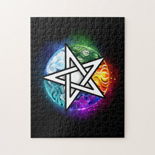 Wiccaanpentagram Legpuzzel (Verticaal)