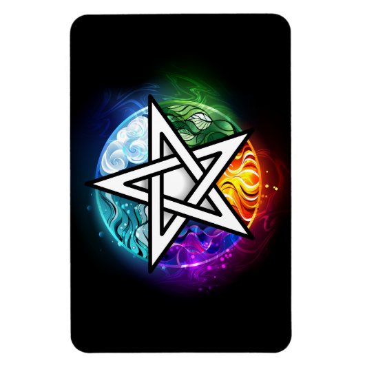 Wiccaanpentagram Magneet (Verticaal)