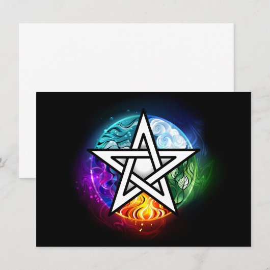 Wiccaanpentagram Menu (Voorkant / Achterkant)