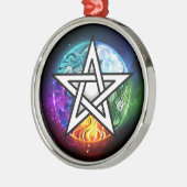 Wiccaanpentagram Metalen Ornament (Links)