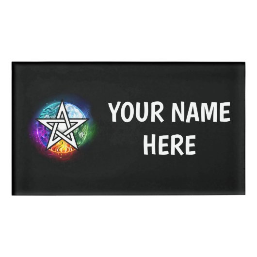 Wiccaanpentagram Naambadge (Voorkant)