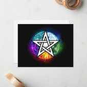 Wiccaanpentagram Notitiekaartje (Voorkant / Achterkant in situ)