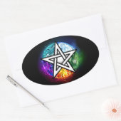 Wiccaanpentagram Ovale Sticker (Envelop)