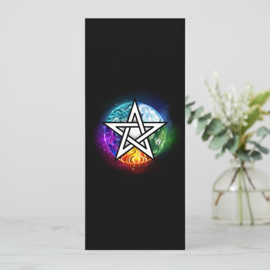 Wiccaanpentagram Programmakaart (Staand voorkant)