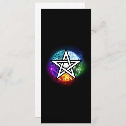 Wiccaanpentagram Programmakaart (Voorkant / Achterkant)