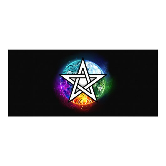 Wiccaanpentagram Reclamekaart (Voorkant)