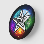 Wiccaanpentagram Ronde Klok (Hoek)
