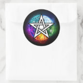 Wiccaanpentagram Ronde Sticker (Tas)