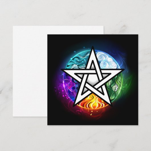 Wiccaanpentagram Save The Date (Voorkant / Achterkant)