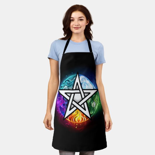 Wiccaanpentagram Schort (Gedragen)