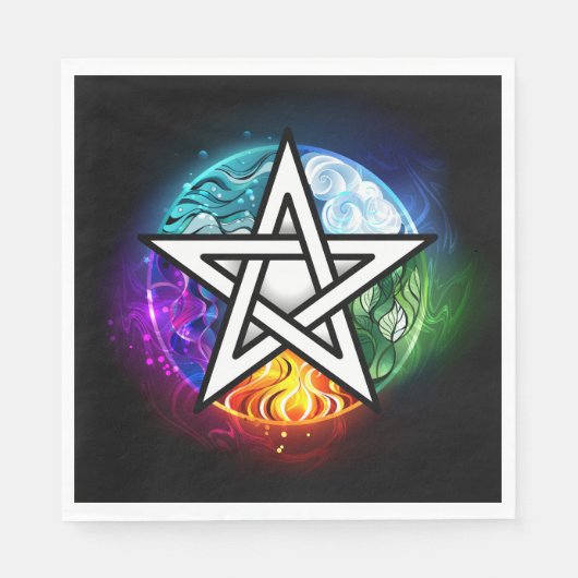 Wiccaanpentagram Servet (Voorkant)