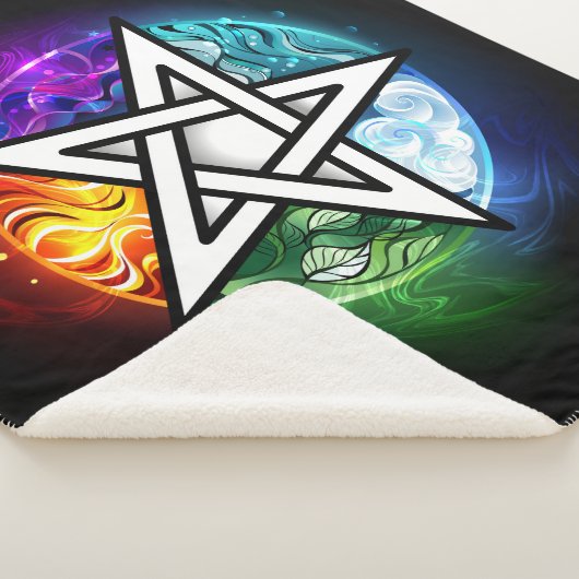 Wiccaanpentagram Sherpa Deken (3/4)