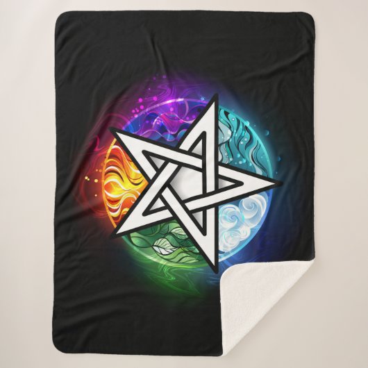 Wiccaanpentagram Sherpa Deken (Voorkant)