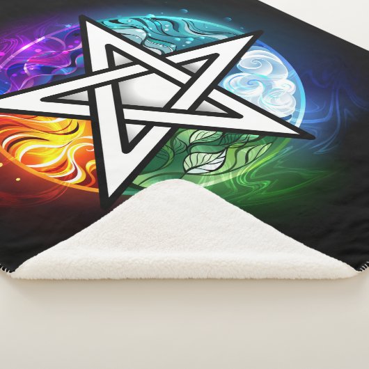 Wiccaanpentagram Sherpa Deken (3/4)