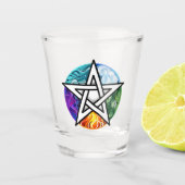 Wiccaanpentagram Shot Glas (Voorkant)
