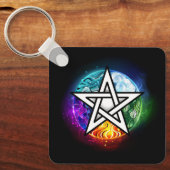 Wiccaanpentagram Sleutelhanger (Voorkant)