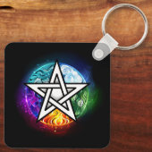 Wiccaanpentagram Sleutelhanger (Achterkant)