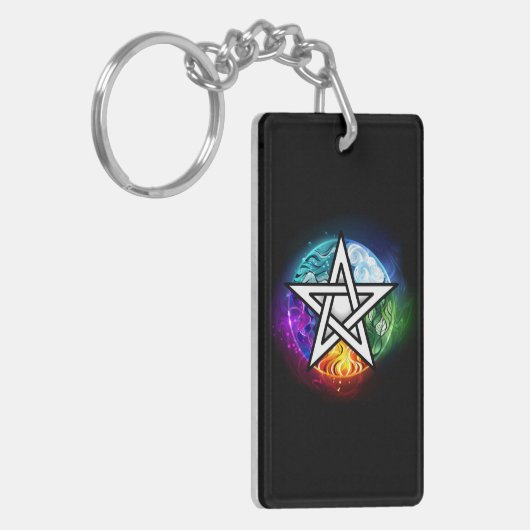 Wiccaanpentagram Sleutelhanger (Voorkant Links)