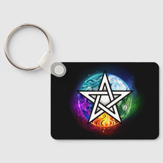 Wiccaanpentagram Sleutelhanger (Achterkant)