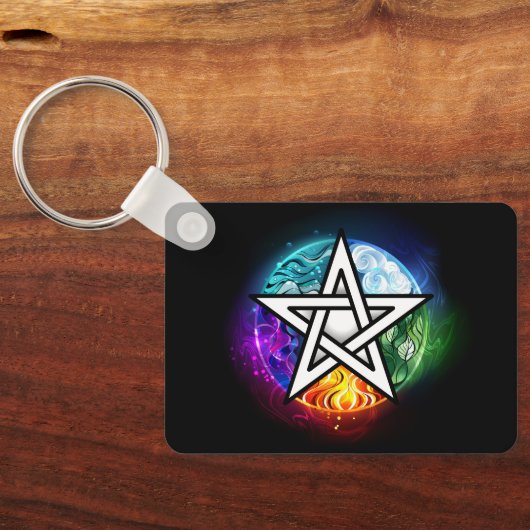 Wiccaanpentagram Sleutelhanger (Achterkant)