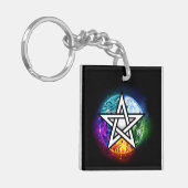 Wiccaanpentagram Sleutelhanger (Voorkant Links)