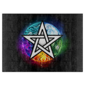 Wiccaanpentagram Snijplank (Voorkant)