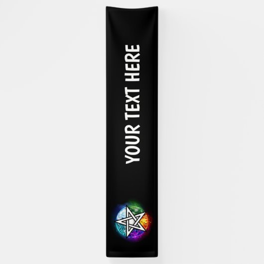 Wiccaanpentagram Spandoek (Verticaal)