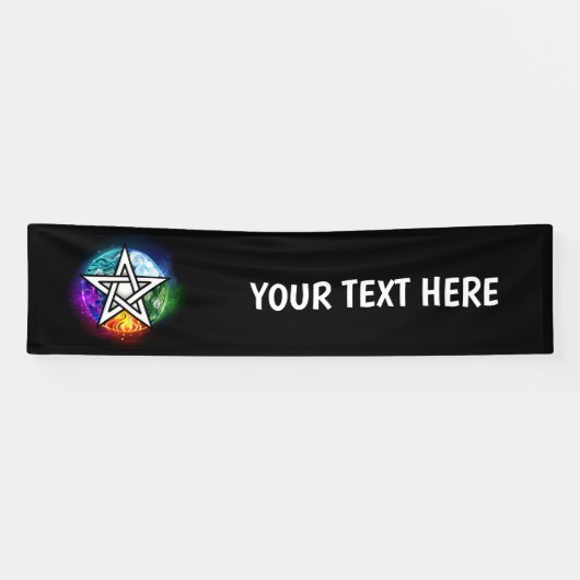 Wiccaanpentagram Spandoek (Horizontaal)