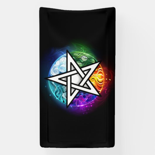 Wiccaanpentagram Spandoek (Verticaal)