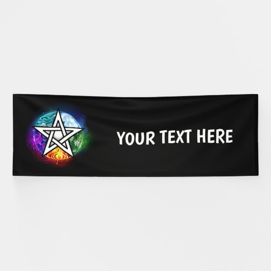 Wiccaanpentagram Spandoek (Horizontaal)