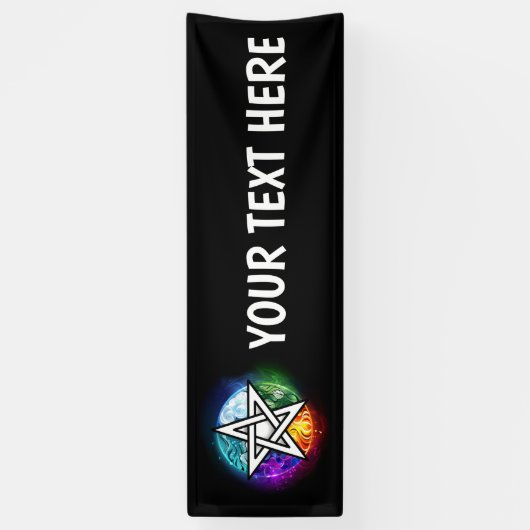 Wiccaanpentagram Spandoek (Verticaal)