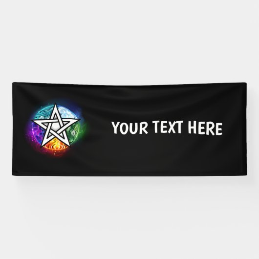 Wiccaanpentagram Spandoek (Horizontaal)