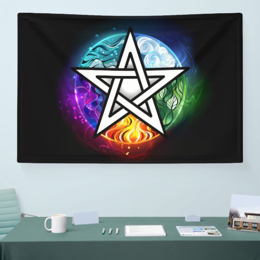 Wiccaanpentagram Spandoek (Beurs)