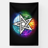 Wiccaanpentagram Spandoek (Verticaal)