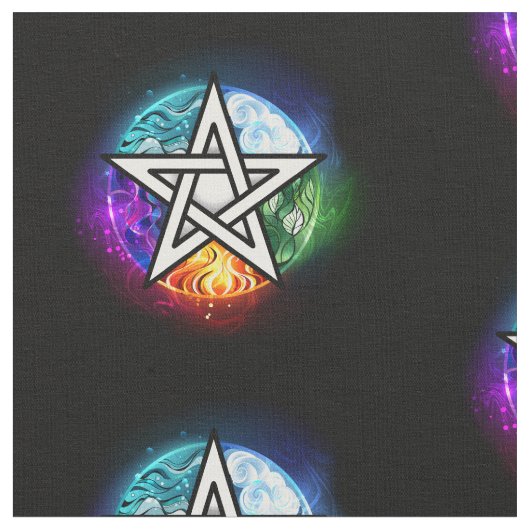 Wiccaanpentagram Stof (Close Up)