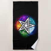 Wiccaanpentagram Strandlaken (Voorkant)