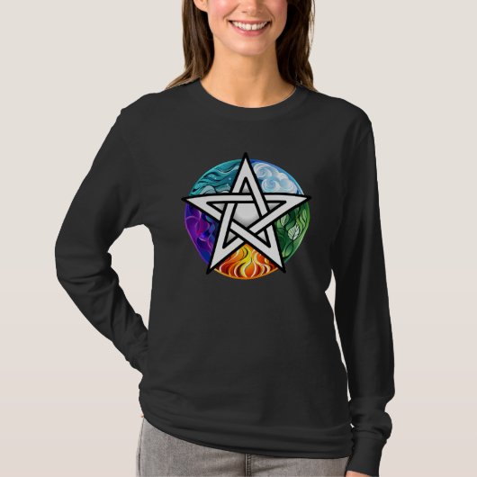 Wiccaanpentagram T-shirt (Voorkant)