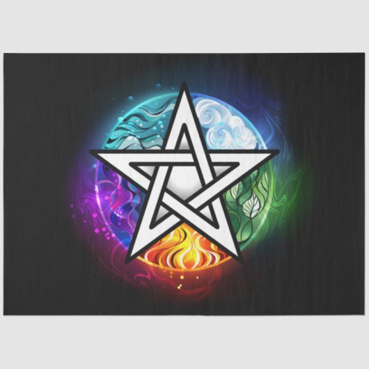 Wiccaanpentagram Tissuepapier (Voorkant)